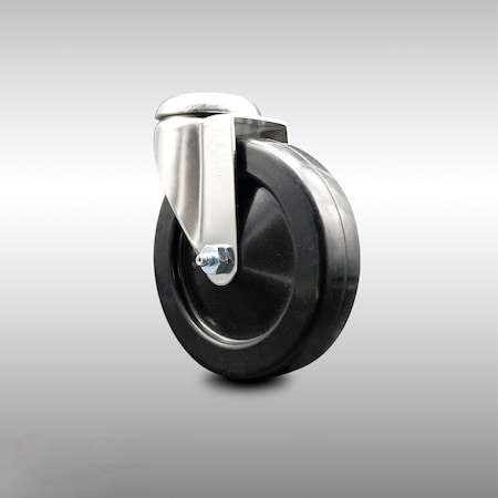 Service Caster 5 Inch 316SS Hard Rubber Wheel Swivel Bolt Hole Caster SCC-SS316BH20S514-HRS